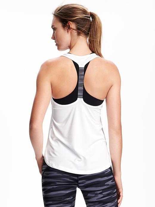 Old Navy Go Dry Performance Racerback Elastic Tank For Women - Bright White