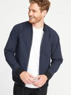Old Navy Mens Go-h20 Water-resistant Bomber Jacket For Men Navy Blue Size Xxl