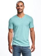 Old Navy Soft Washed Slub Knit V Neck Tee For Men - Sweet Mint
