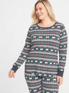 Old Navy Womens Printed Plus-size Thermal Top Multi Fair Isle Size 2x