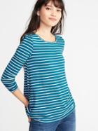 Old Navy Womens Luxe Swing Tee For Women Teal Stripe Size Xs