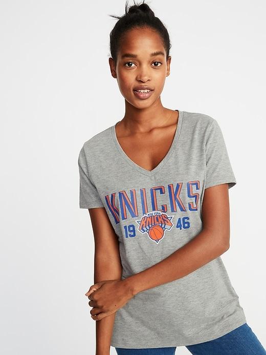 Old Navy Womens Nba Team-graphic V-neck Tee For Women New York Knicks Size S