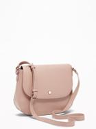 Old Navy Womens Faux-leather Saddle Bag For Women Mauve Size One Size