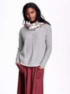 Old Navy Womens Pointelle Cocoon Sweater Size L Tall - Grey
