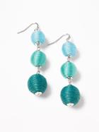 Old Navy Womens Linear Textured-fabric Drop Earrings For Women Turquoise Blue Size One Size