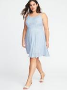 Old Navy Womens Plus-size Fit & Flare Cami Dress Blue Stripe Size 4x