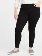 Old Navy Womens High-rise Secret-slim Pockets + Waistband Built-in Warm Rockstar Super Skinny Plus-size Jeans Blackjack Size 16