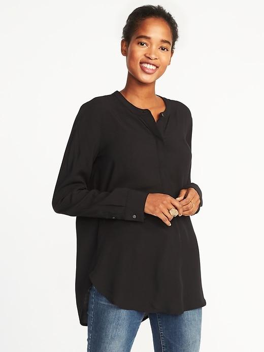 Old Navy Womens Relaxed Lightweight Tunic For Women Blackjack Size S