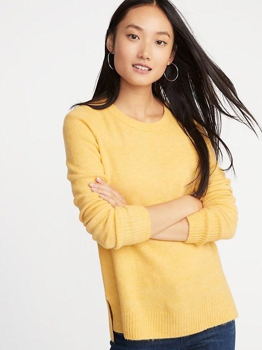 Old Navy Womens Cozy Crew-neck Sweater For Women Squash Size M