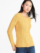 Old Navy Womens Cable-knit Crew-neck Sweater For Women Squash Size Xs
