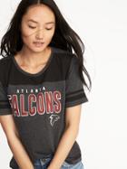 Old Navy Womens Nfl Team Sleeve-stripe Tee For Women Falcons Size L