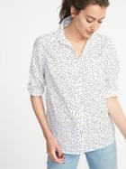 Old Navy Womens Relaxed Printed Classic Shirt For Women Star White Size Xs