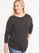 Old Navy Womens Classic Plus-size Curved-hem Sweater Charcoal Size 2x