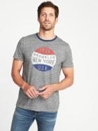 Old Navy Mens Soft-washed Graphic Ringer Tee For Men Heather Gray Size M
