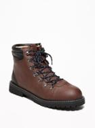 Old Navy Mens Sherpa-lined Hiking Boots For Men Dark Brown/black Size 8