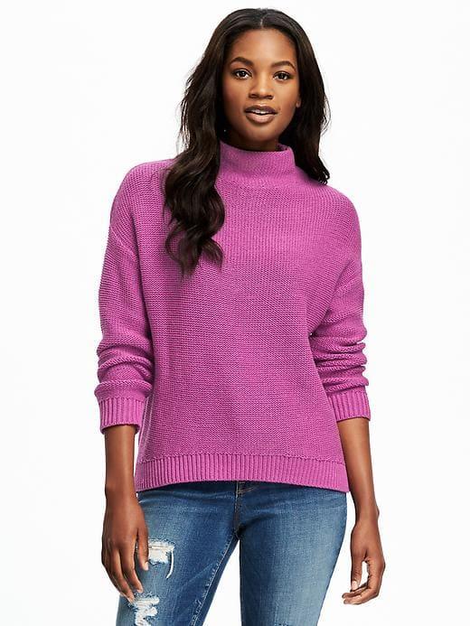 Old Navy Mock Neck Sweater For Women - Razzleberry