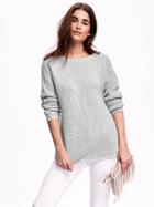 Old Navy Textured Boatneck Sweater - Grey Marl
