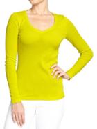 Old Navy Womens Perfect V Neck Tees - End Of The Lime