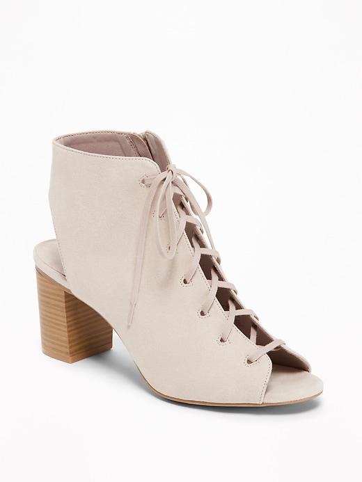 Old Navy Womens Sueded Lace-up Booties For Women Sidewalk Ends Size 9