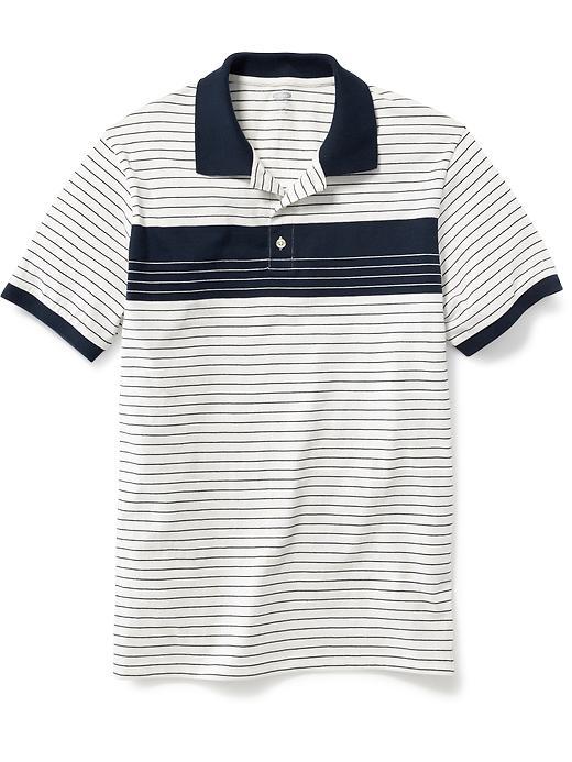 Old Navy Engineer Stripe Polo - Sea Salt