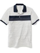 Old Navy Engineer Stripe Polo - Sea Salt