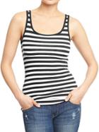 Old Navy Womens Perfect Pop Color Tanks - Black Stripe