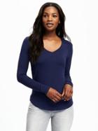 Old Navy V Neck Layering Tee For Women - Lost At Sea Navy