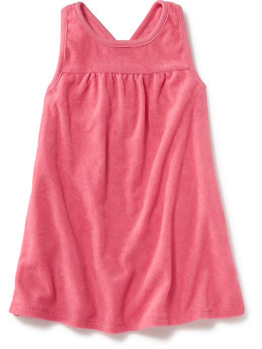 Old Navy Cross Back Loop Terry Dress - Coral Sizzle
