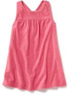 Old Navy Cross Back Loop Terry Dress - Coral Sizzle