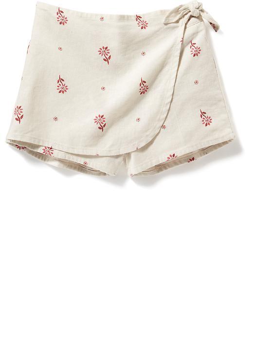 Old Navy Floral Print Linen Blend Skort - Neutral Floral