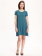 Old Navy Short Sleeve Knit Swing Dress For Women - Show And Teal