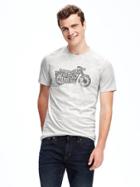 Old Navy Graphic Crew Neck Tee For Men - Oatmeal Heather