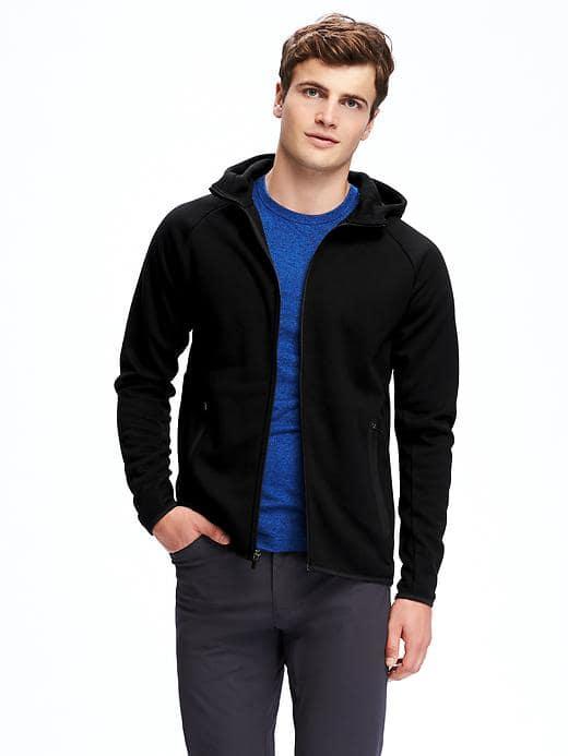 Old Navy Bonded Fleece Performance Hoodie For Men - Black