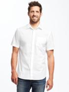 Old Navy Slim Fit Classic Shirt For Men - Bright White