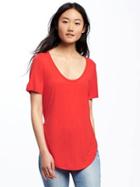 Old Navy Relaxed Curved Hem Tee For Women - Red Aloud