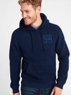 Old Navy Mens Embroidered-graphic Sherpa Pullover Hoodie For Men Mountain Range Size S