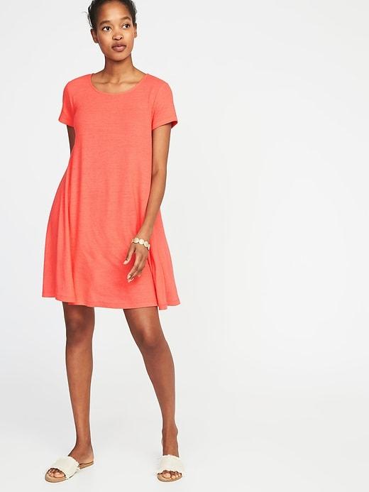 Old Navy Womens Linen-blend Swing Dress For Women Briquette Size Xl