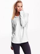 Old Navy Long Sleeve Drop Shoulder Hoodie Size L - Light Heather Gray