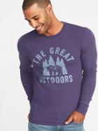 Old Navy Mens Graphic Built-in Flex Thermal-knit Tee For Men The Great Outdoors Size S