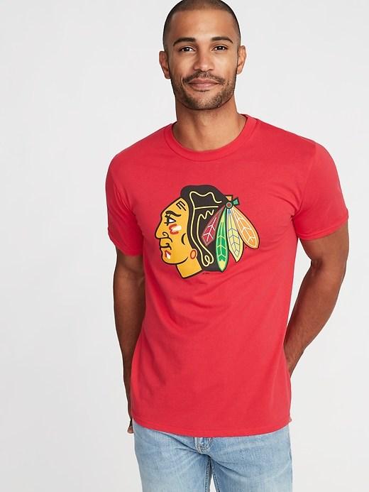 Old Navy Mens Nhl Team Graphic Tee For Men Chicago Blackhawks Size S