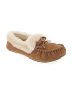 Old Navy Suedes Sherpa Trim Moccasin Slippers Size 10 - Camel