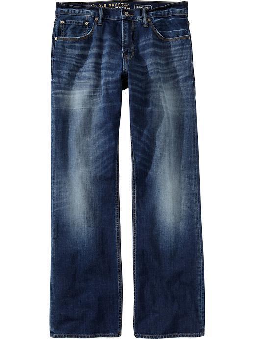 Old Navy Mens Premium Boot Cut Jeans - Bright Blue