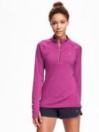 Old Navy Go Dry Performance 1/4 Zip Pullover Top For Women - Uptown Pink Polyester