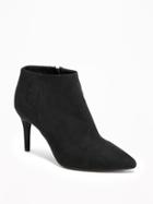 Old Navy Sueded Ankle Boots For Women - Black