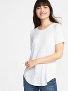 Old Navy Womens Relaxed Luxe Crew-neck Tee For Women Cream Size L