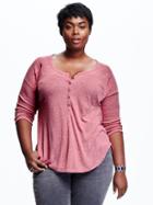 Old Navy Womens Plus Drapey Henley Size 1x Plus - Cecily Pink