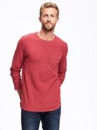 Old Navy Garment Dyed Crew Neck Tee For Men - Berry Red