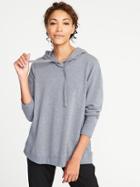 Old Navy Womens French-terry Swing Hoodie For Women Charcoal Size Xs