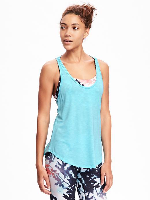 Old Navy Go Dry Cool 2 In 1 Tank For Women - Aqua Blue