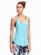 Old Navy Go Dry Cool 2 In 1 Tank For Women - Aqua Blue